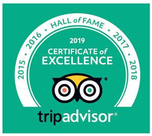 TripAdvisor Hall Of Fame Certificate of Excellence