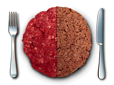 Vegan Burger and Meat